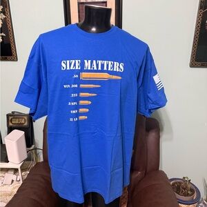 Gildan Blue 'Size Matters' Graphic Tee